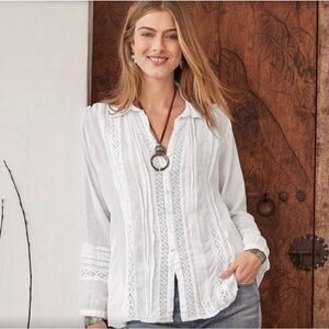 JP and Mattie for SUNDANCE Romantic Gauze Blouse
